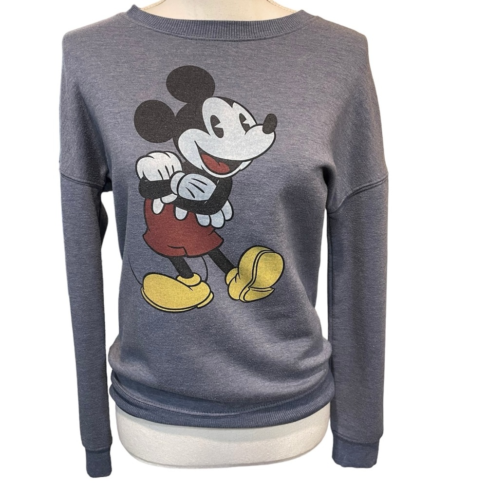 Disney Soft Blue Crew Neck Mickey Sweatshirt.  Size XS